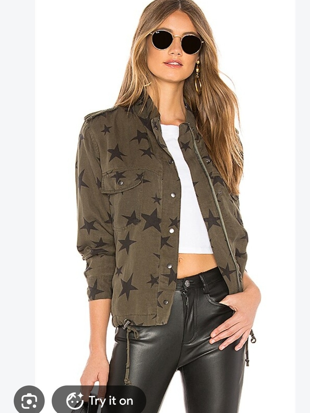 Rails Olive Collins Militar Jacket in Sage With Black Starts